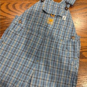 Classic Blue Checkered Kids Overalls